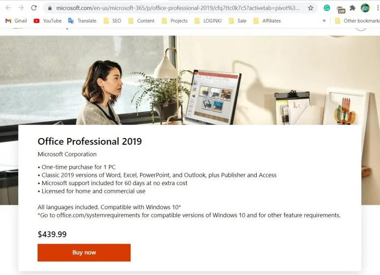 Microsoft office 2019 price