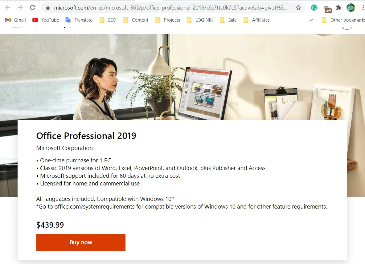 Microsoft office 2019 price