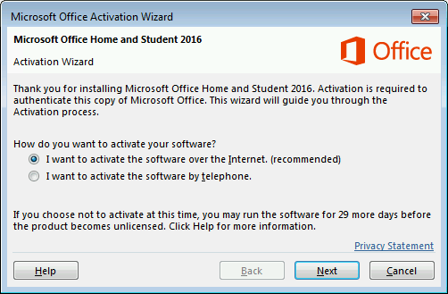 how to activate Microsoft Office step 2