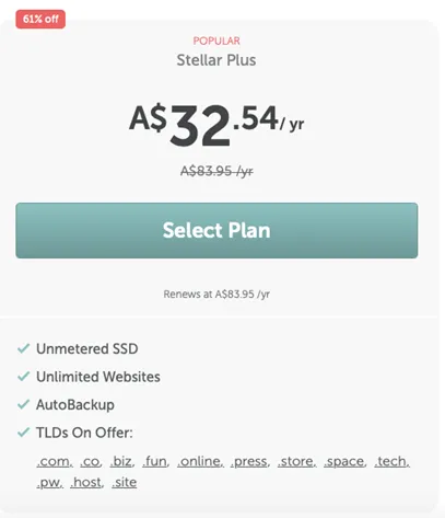 namecheap hosting plan stellar plus