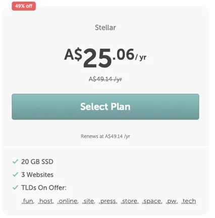 namecheap hosting plan stellar