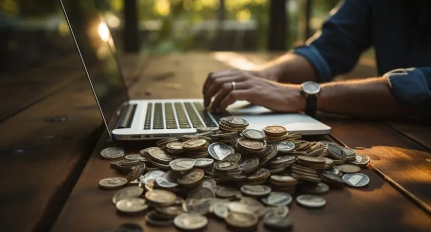 A Hand Picking Up Dollar Bills From A WordPress Website