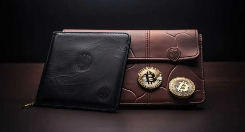 A Comparison Image Of A Regular Wallet And A Bitcoin Wallet
