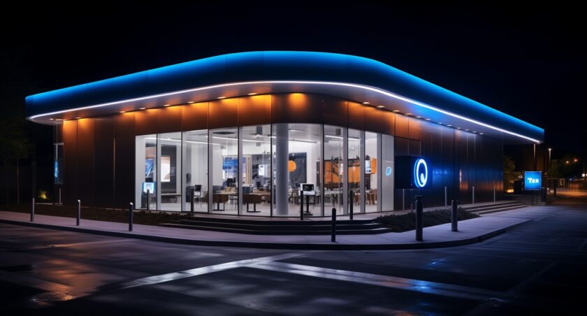 AT&T Online Store Exterior Night View