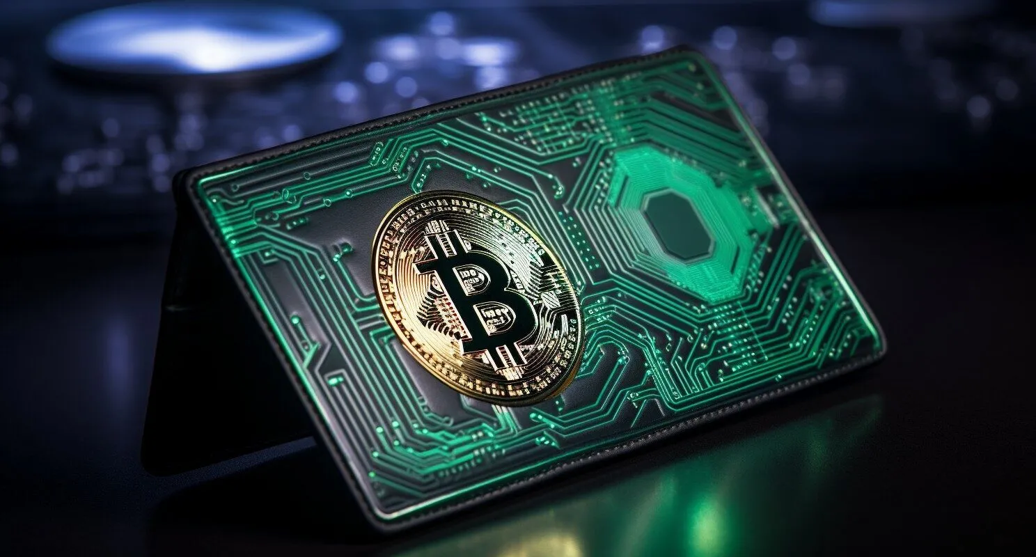Bitcoin Cash Coin On A Glowing Digital Wallet