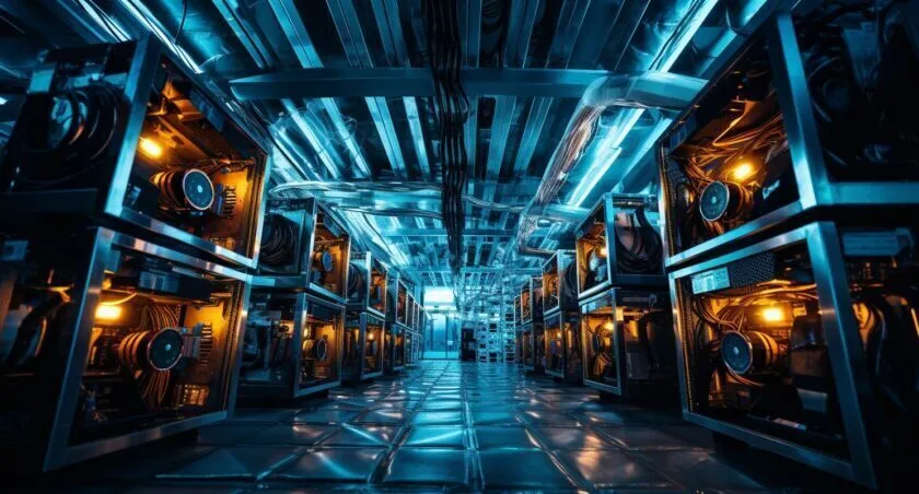 Bitcoin Mining Farm In Action
