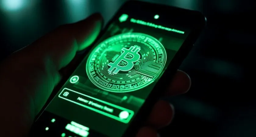Bitcoin Address Displayed On A Smartphone