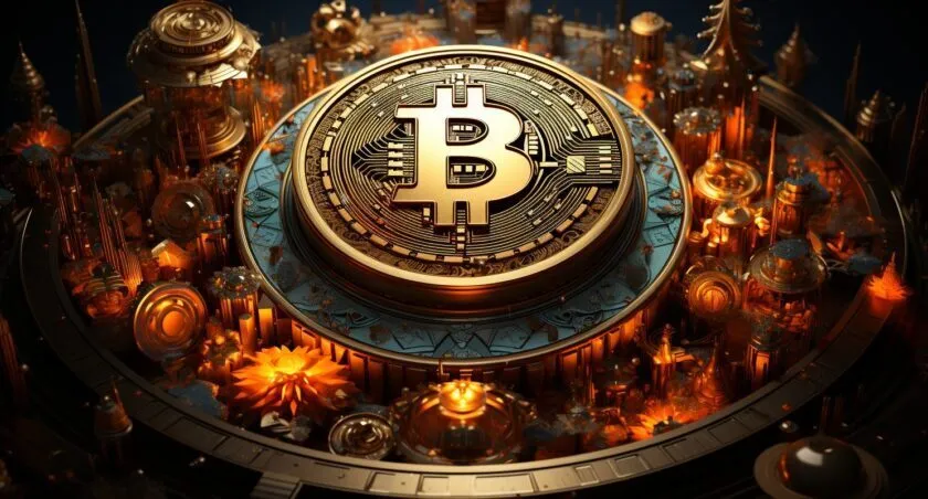 Bitcoin Themed Digital Art Piece