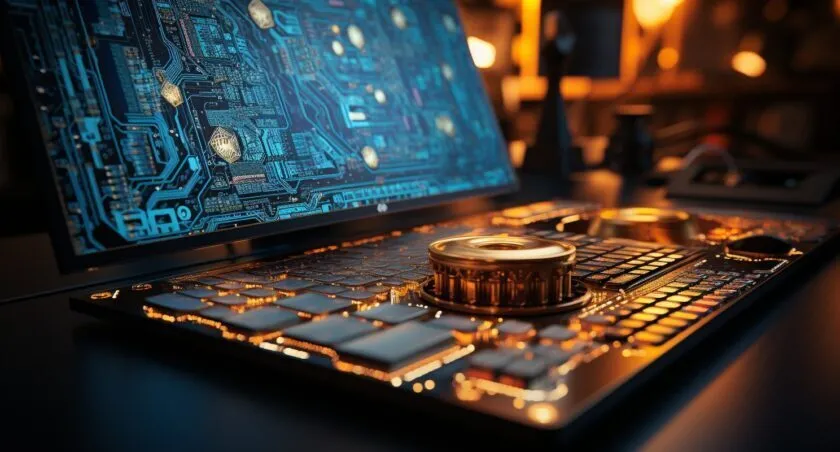 Bitcoin Themed Digital Art Piece Displayed On A Computer Screen