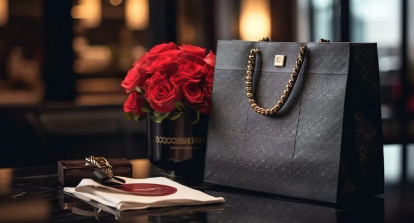 Bloomingdale's Shopping Bag Filled With High End Fashion Items