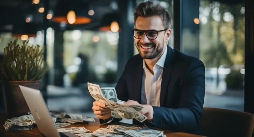 Businessperson Counting Money