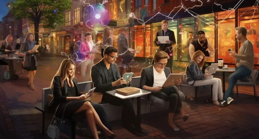 Client Engagement Street Performers In A Virtual Cafe