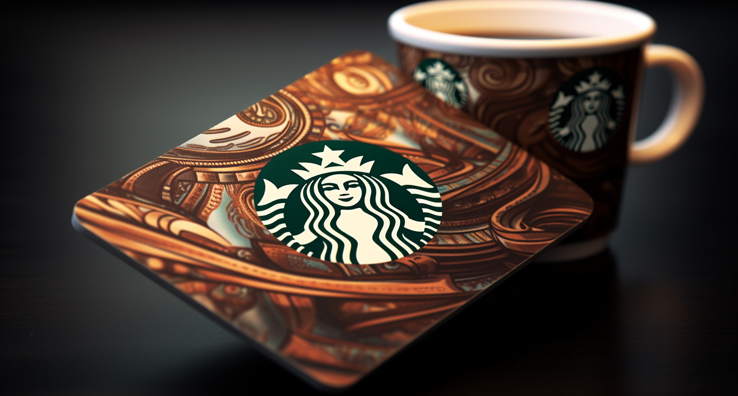 Close Up Of A Starbucks Gift Card