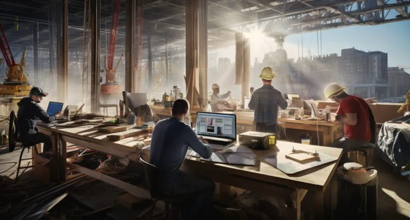 Construction Workers On Site