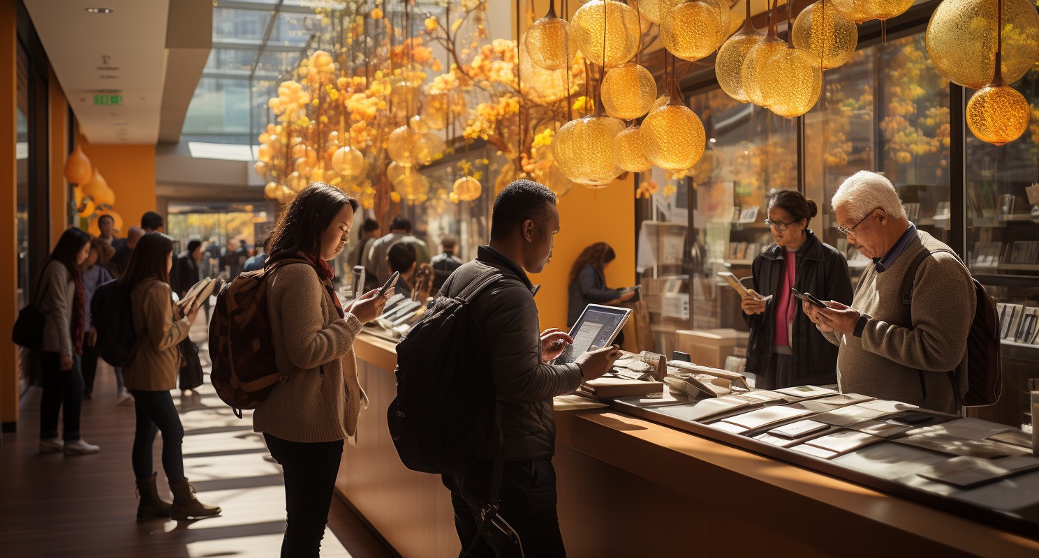 Customers Using Smartphones, Highlighting Local Online Visibility