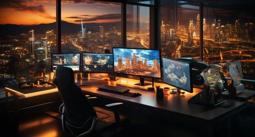 Crypto Leverage Trading Platform In USA Modern Office