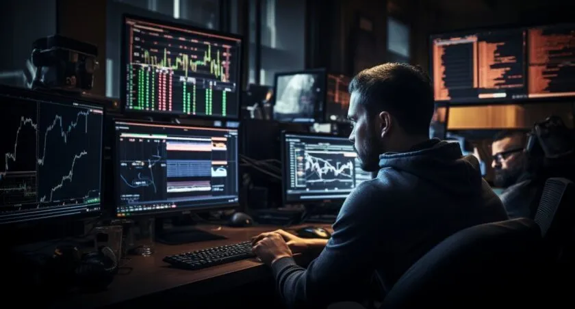 Cryptocurrency Traders At Work