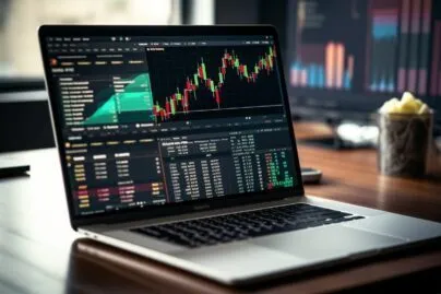 Cryptocurrency Trading On A Laptop Screen