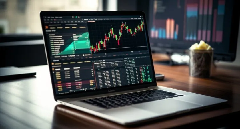 Cryptocurrency Trading On A Laptop Screen