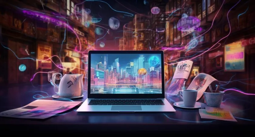 Digital Legal Intersection Surreal Cyberpunk Art