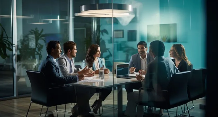 Digital Marketing Team Collaborating In Office