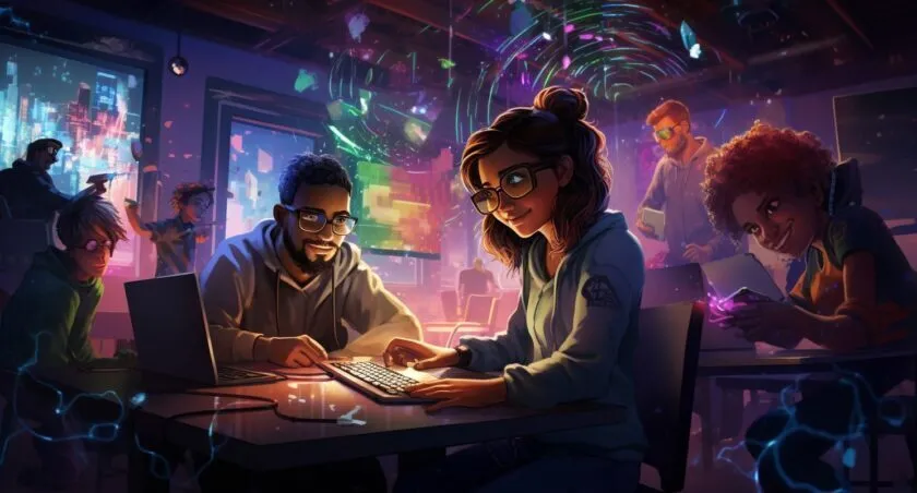 Diverse Group Of Programmers Coding Together