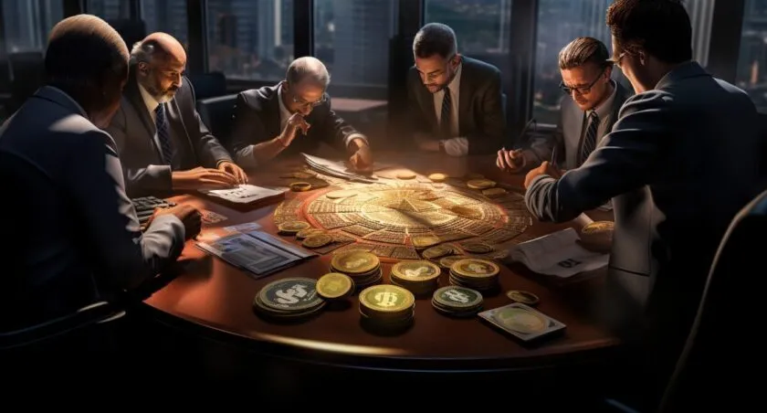 Diverse Group Of Investors Discussing Crypto