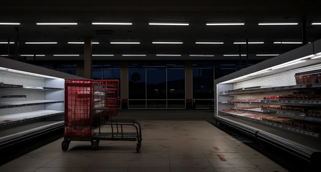Empty Meat Section At Kelowna Walmart