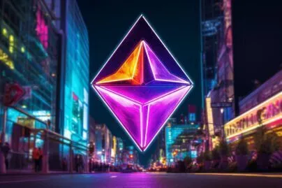 Ethereum Cryptocurrency Symbol In Vibrant Colors