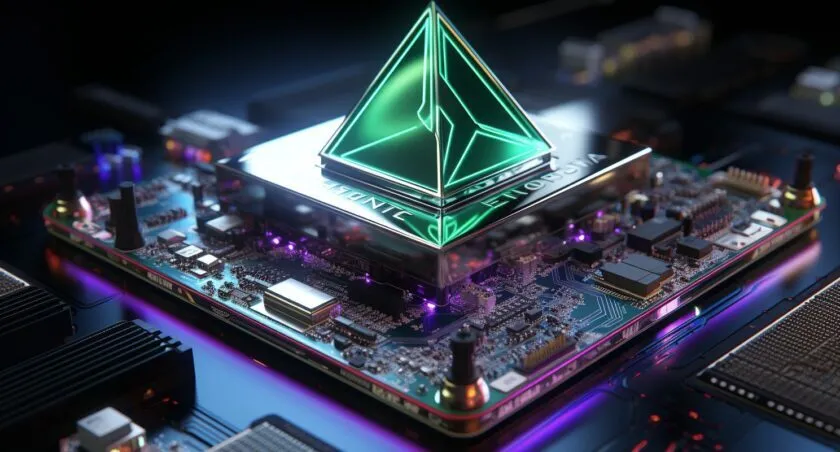 Ethereum Logo On A Glowing Background