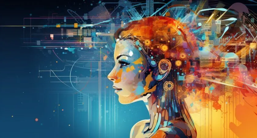 Futuristic AI And Analytics Integration Illustration