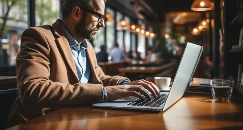 Hands Typing On A WordPress Gutenberg Editor