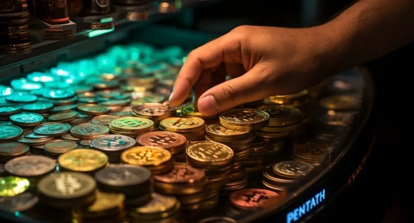 Inserting Cash Into Coinflip ATM