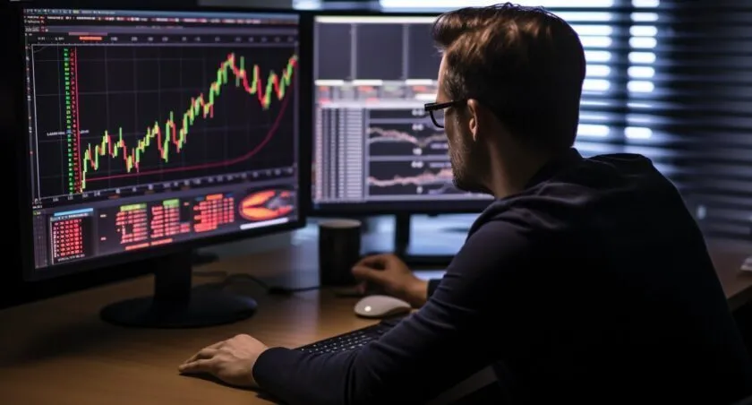 Investor Analyzing Bitcoin Trends