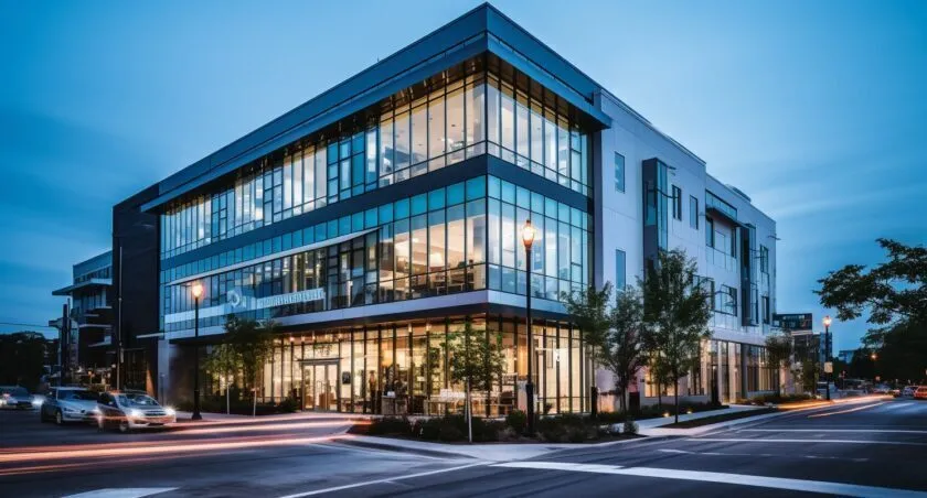 Lexington Web Marketing Agency Building At Dusk