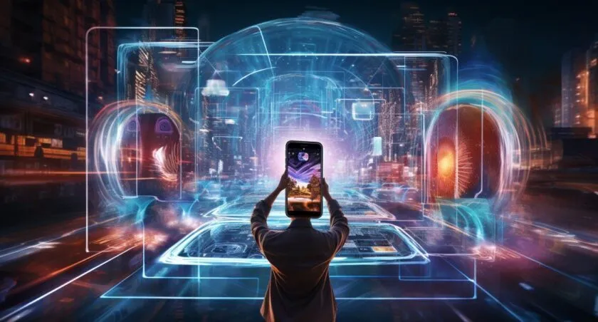 Mobile Marketing Convergence Illustration