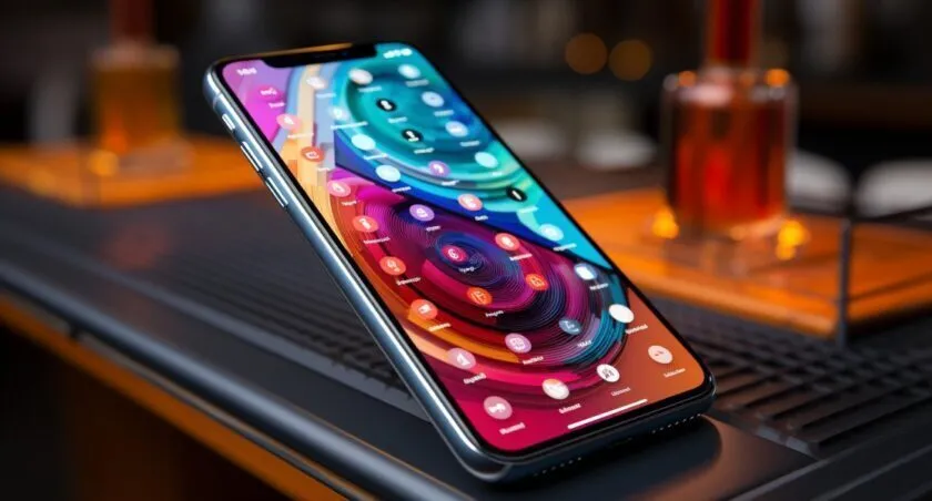 Mobile Phone With A Clickable Number Icon