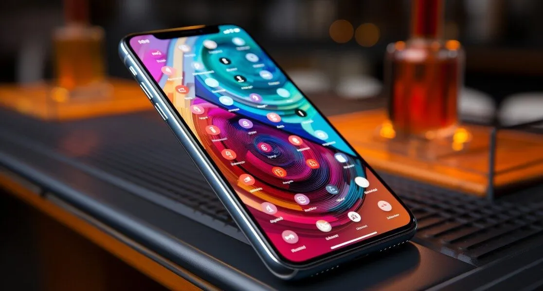 Mobile Phone With A Clickable Number Icon
