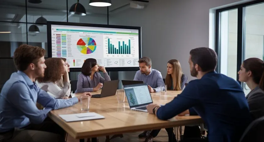 Modern Digital Marketing Campaign Meeting