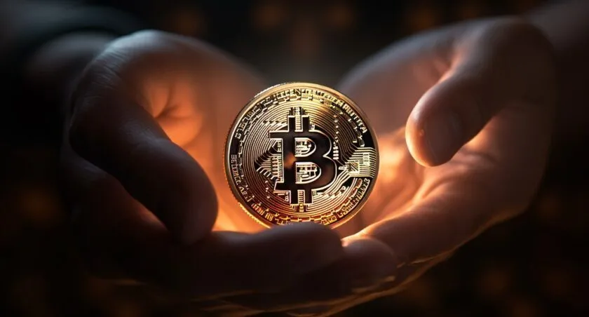 Person Holding A Bitcoin Coin
