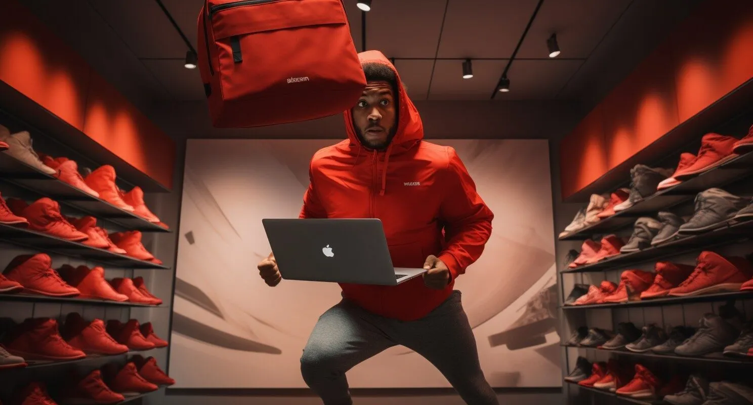 Person Returning Under Armour Package At Outlet Store
