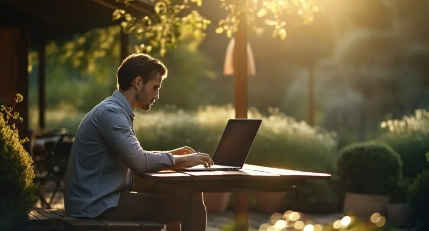 Person Working On Laptop