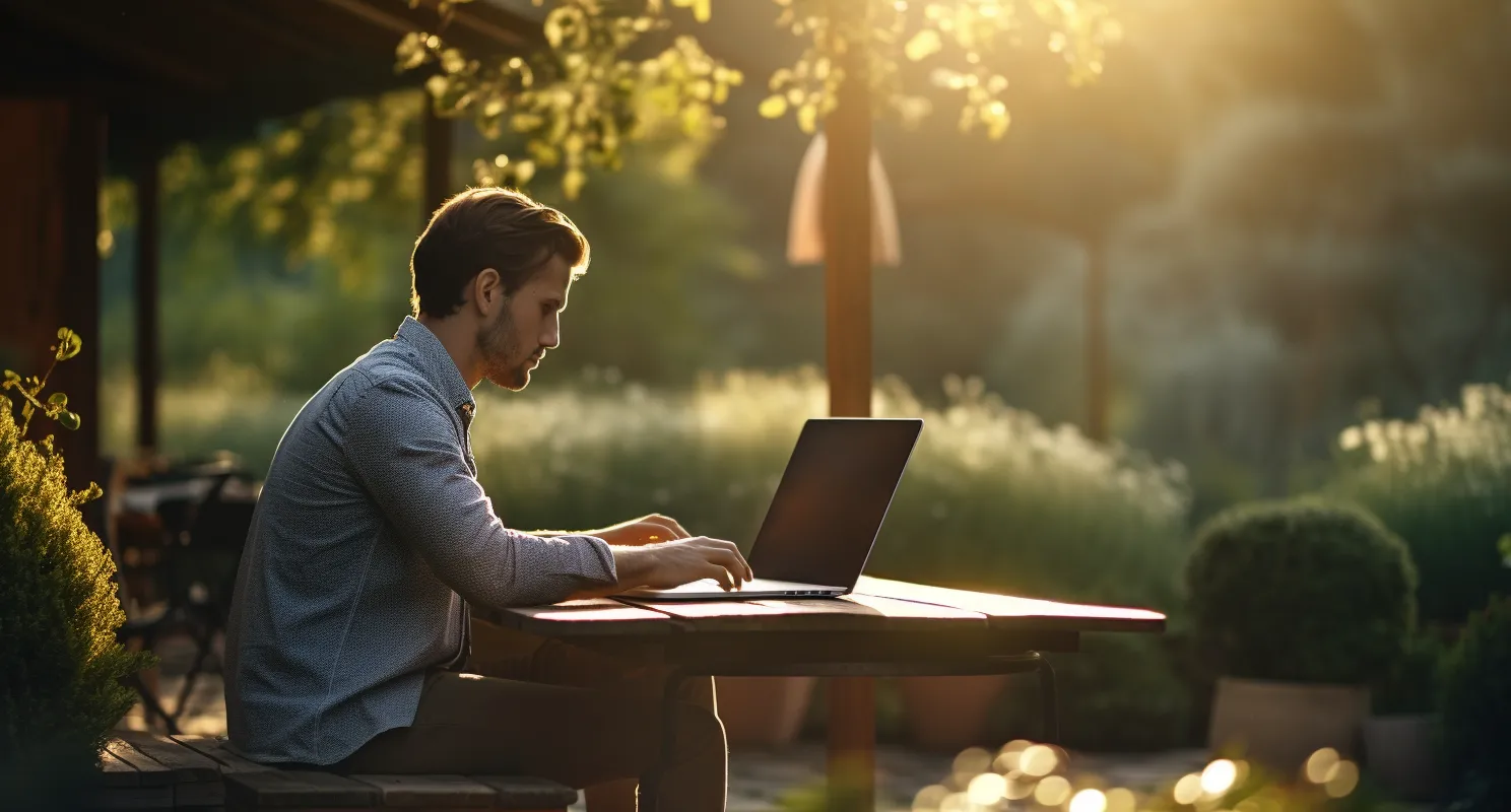 Person Working On Laptop