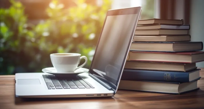 Stack Of Java Programming Books With A Laptop And Coffee