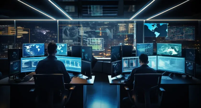 Seo Specialists Analyzing Data On Multiple Screens