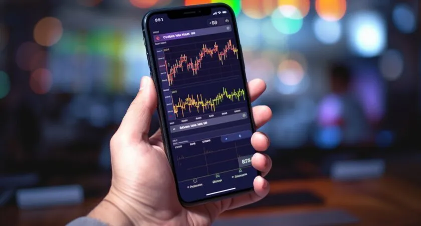 Smartphone Displaying Crypto Trading App