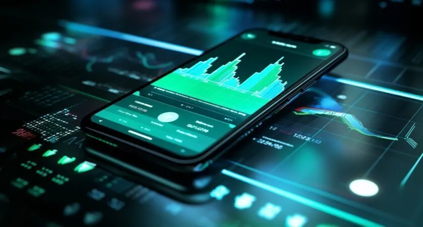 Smartphone With Digital Marketing Icons On The Screen