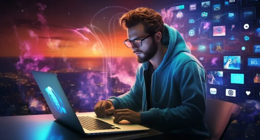 Software Developer Networking On Social Media