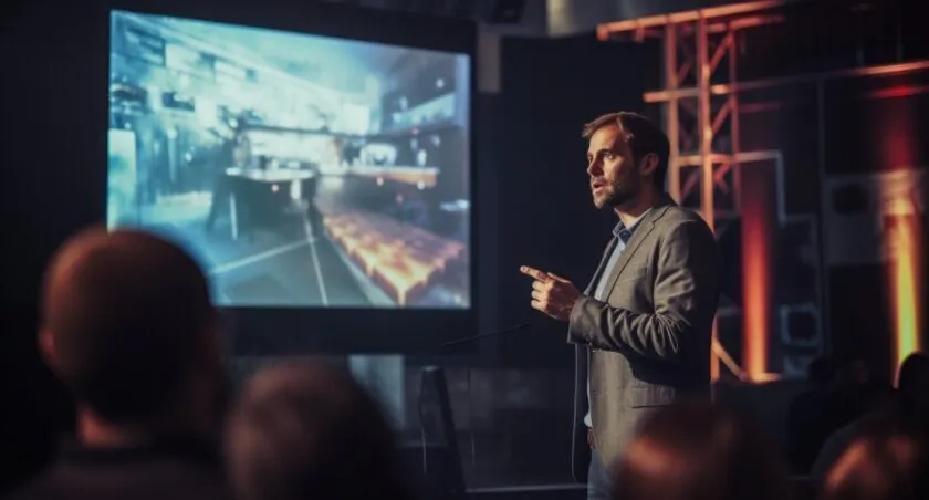 Speaker Delivering A Captivating Presentation
