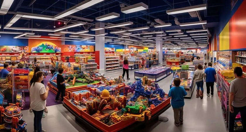 Toys R Us Store Interior During A Busy Pickup Time